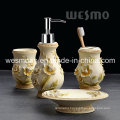 Floral Polyresin Bathroom Set (WBP0968A)